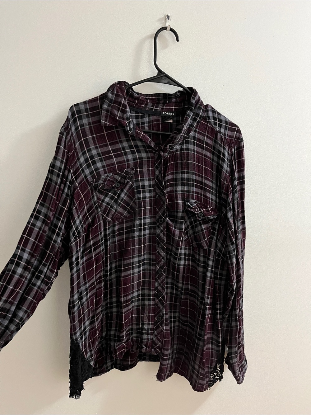 Torrid Plaid Button Up Long Sleeve